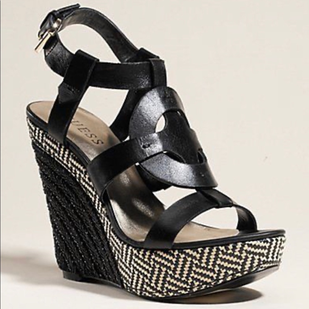 Guess, Dailona Wedged, Black 7.5